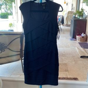 WHBM navy “instantly slimming” stretch sleeveless dress, lined, 12. Barely worn!
